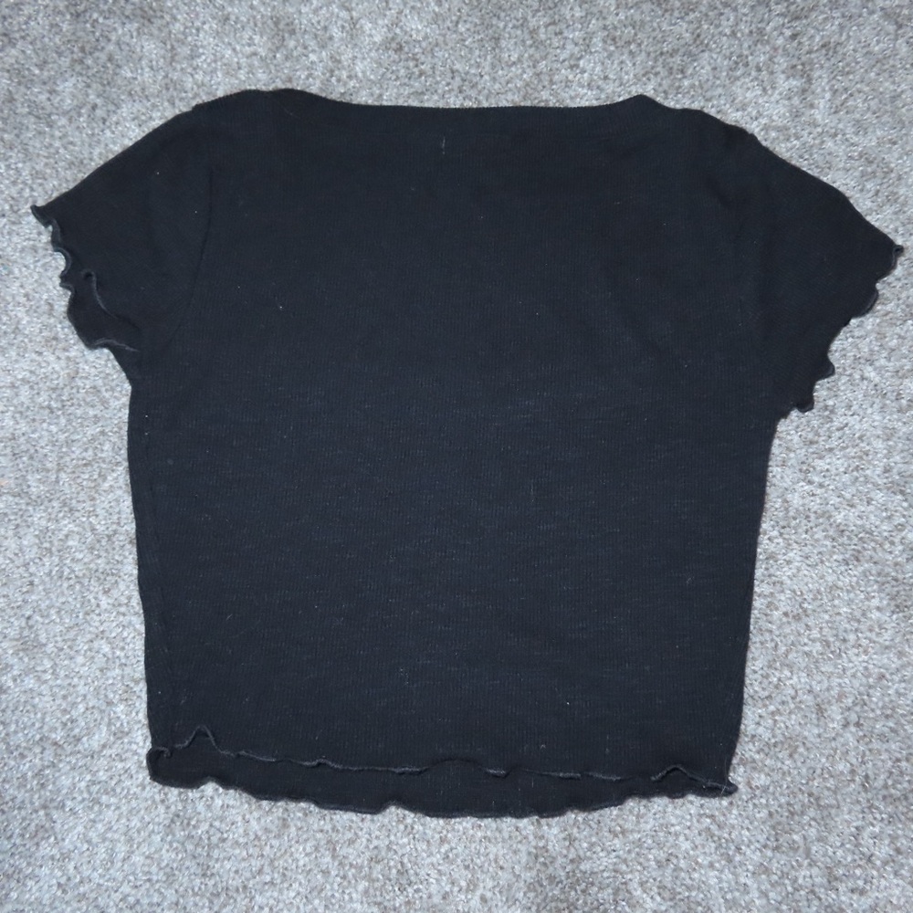 Black Ruffle Sleeve Top - Picture 4 of 4